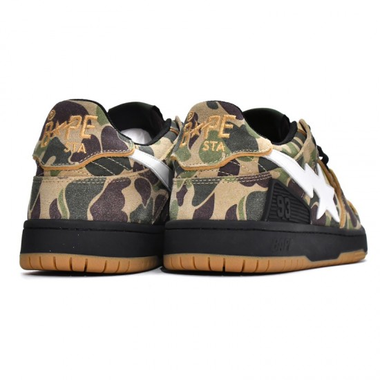 A Bathing Ape Sk8 Low Green Camo Women Men Sneaker