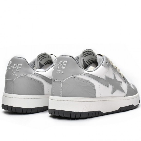 A Bathing Ape Sk8 Low Grey White Women Men Sneaker