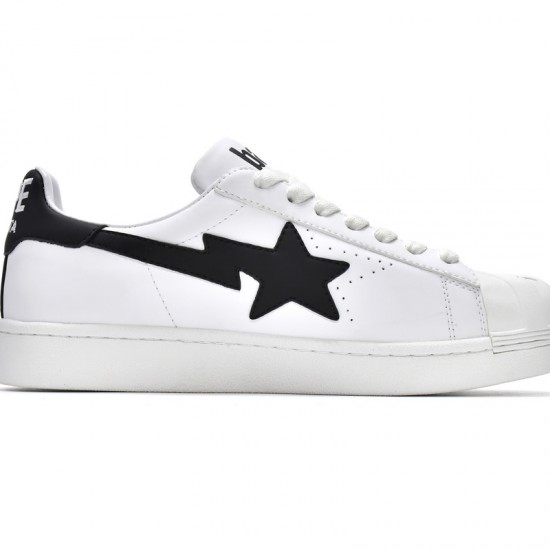 A Bathing Ape Sk8 Low White Black Women Men Sneaker