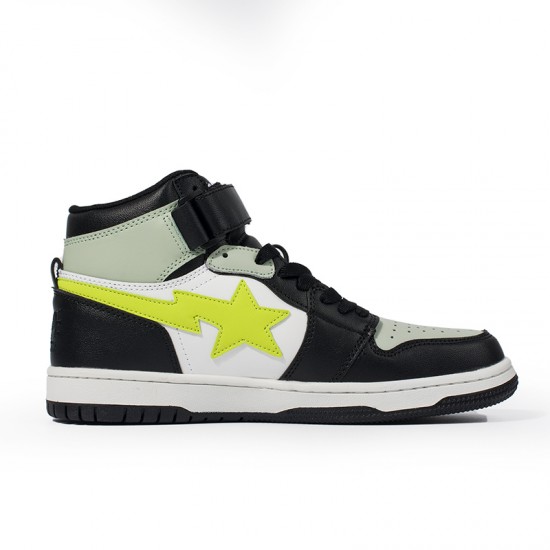 A Bathing Ape Sk8 High Black Green White Women Men Sneaker