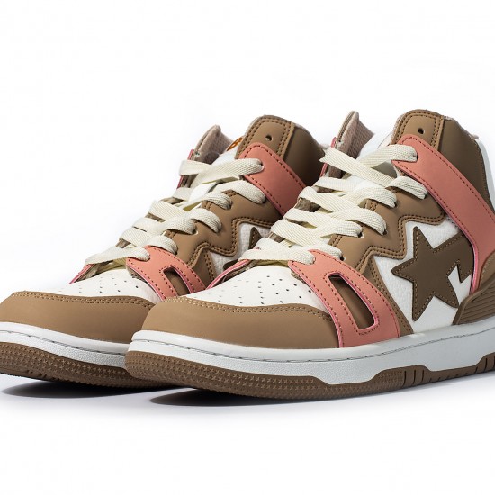 A Bathing Ape Sk8 High Brown White Women Men Sneaker