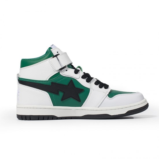 A Bathing Ape Sk8 High Green Red Black White Women Men Sneaker