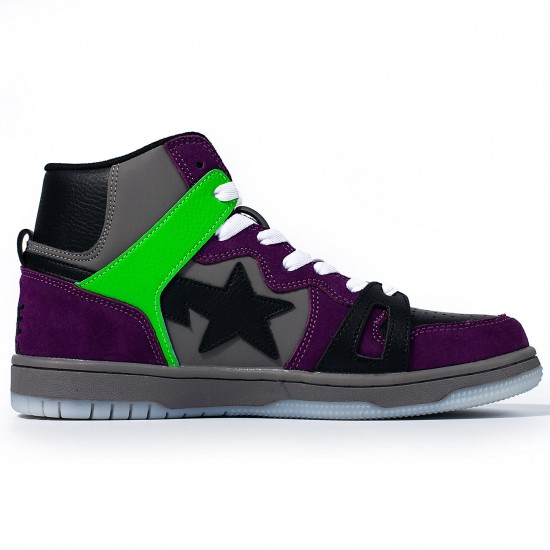 A Bathing Ape Sk8 High Purple Green Black Grey Women Men Sneaker