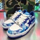 A Bathing Ape Sk8 Low Blue White Deep Blue Women Men Sneaker