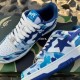 A Bathing Ape Sk8 Low Blue White Deep Blue Women Men Sneaker