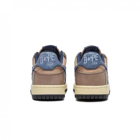 A Bathing Ape Sk8 Low Ltblue Brown Beige Women Men Sneaker