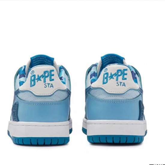 A Bathing Ape Sk8 Low Ltblue White Women Men Sneaker