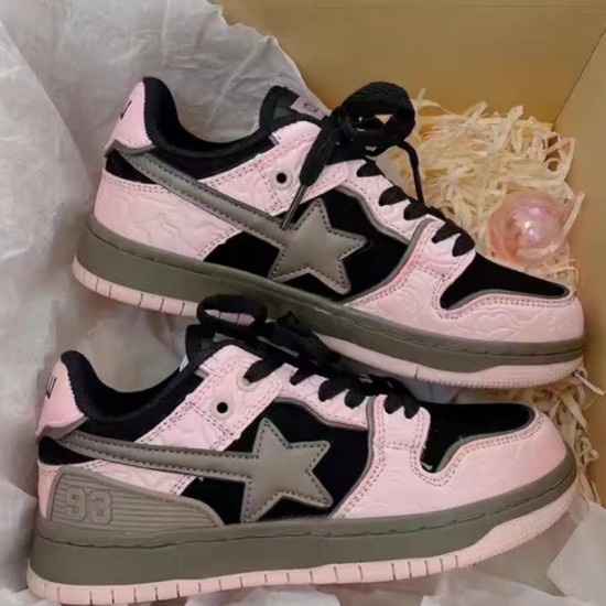 A Bathing Ape Sk8 Low Ltpink Black Grey Women Men Sneaker