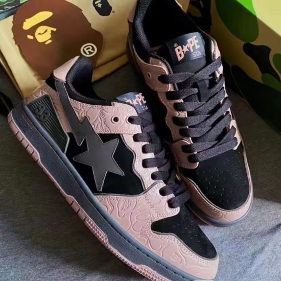 A Bathing Ape Sk8 Low Ltpink Black Grey Women Men Sneaker