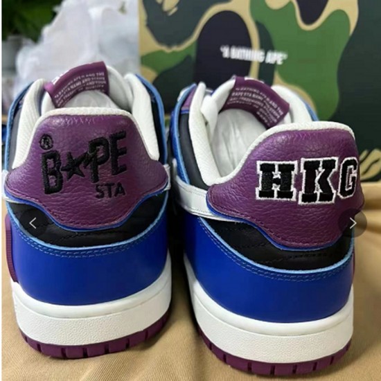 A Bathing Ape Sk8 Low Purple Blue White Women Men Sneaker