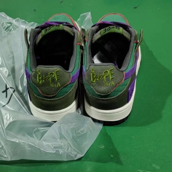 A Bathing Ape Sk8 Low Purple Green Army Green Women Men Sneaker