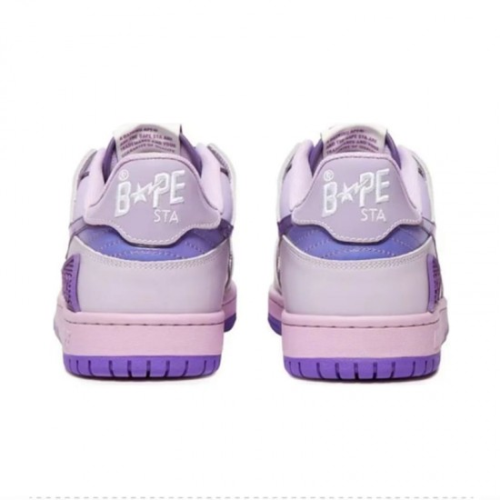 A Bathing Ape Sk8 Low Purple White Black Women Men Sneaker