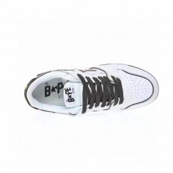 A Bathing Ape Sk8 Low White Black Women Men Sneaker