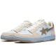 A Bathing Ape Sk8 Low White Brown Khaki Women Men Sneaker