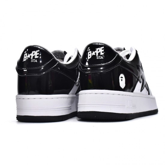 A Bathing Ape Low Black White Women Men Sneaker