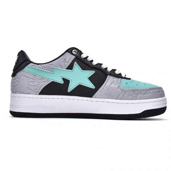 A Bathing Ape Low Grey Black Women Men Sneaker