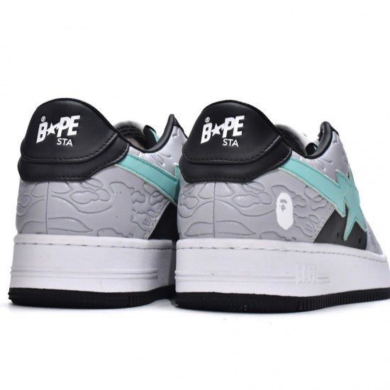 A Bathing Ape Low Grey Black Women Men Sneaker