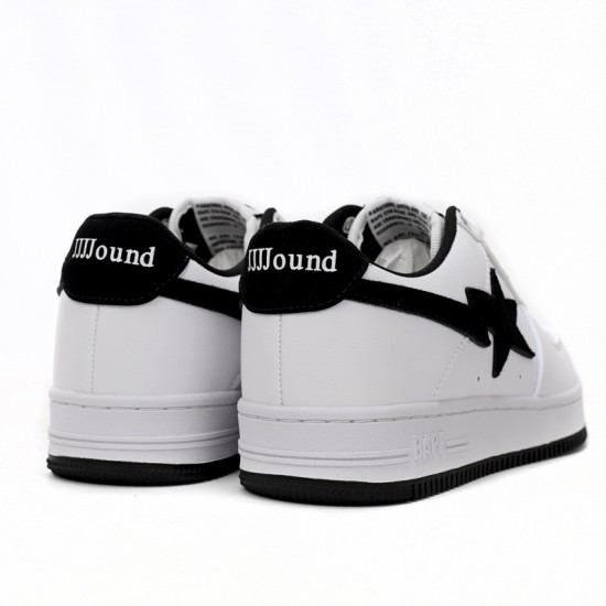 A Bathing Ape Low White And Black Tick Women Men Sneaker