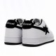 A Bathing Ape Low White And Black Tick Women Men Sneaker