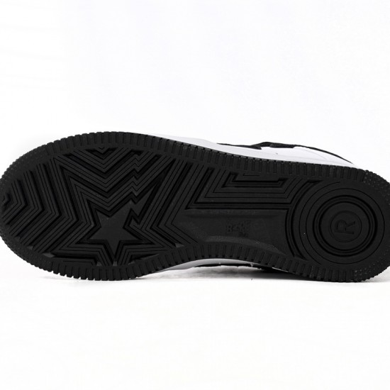 A Bathing Ape Low White And Black Tick Women Men Sneaker