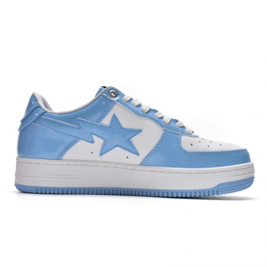 A Bathing Ape Low White Blue Women Men Sneaker