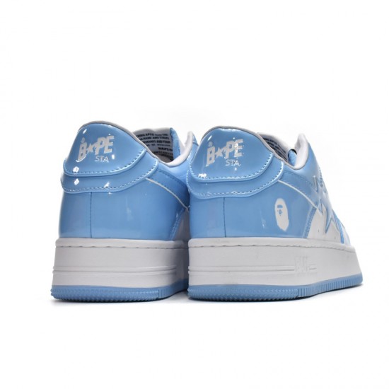 A Bathing Ape Low White Blue Women Men Sneaker