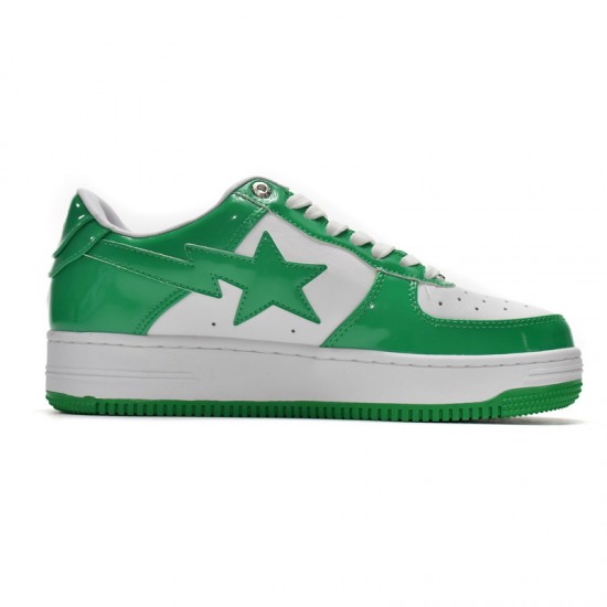 A Bathing Ape Low White Green Women Men Sneaker