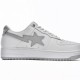 A Bathing Ape Low White Grey Silvery Women Men Sneaker