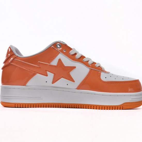 A Bathing Ape Low White Orange Women Men Sneaker