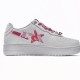 A Bathing Ape Low White Red Camouflage Women Men Sneaker