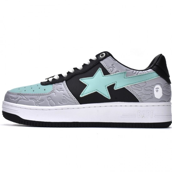 A Bathing Ape Low Grey Black Women Men Sneaker