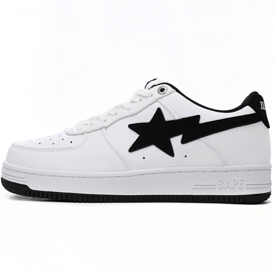 A Bathing Ape Low White And Black Tick Women Men Sneaker