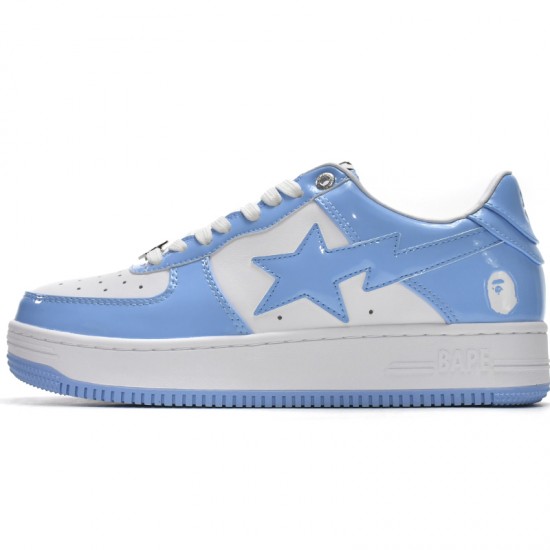 A Bathing Ape Low White Blue Women Men Sneaker