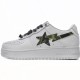 A Bathing Ape Low White Green Camouflage Women Men Sneaker