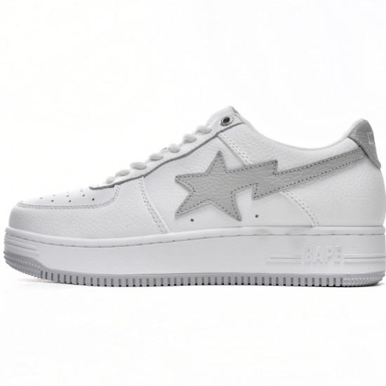 A Bathing Ape Low White Grey Silvery Women Men Sneaker