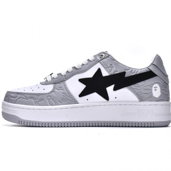 A Bathing Ape Low White Grey Women Men Sneaker