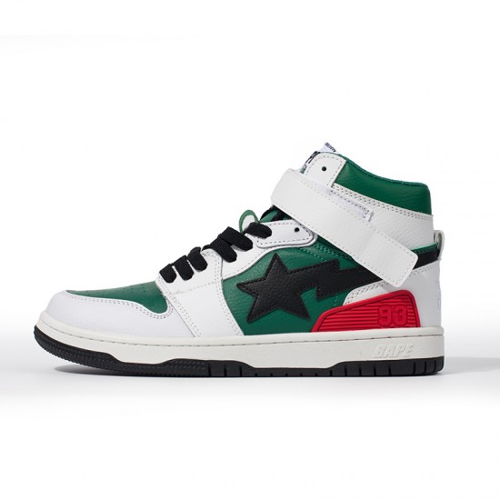 A Bathing Ape Sk8 High Green Red Black White Women Men Sneaker