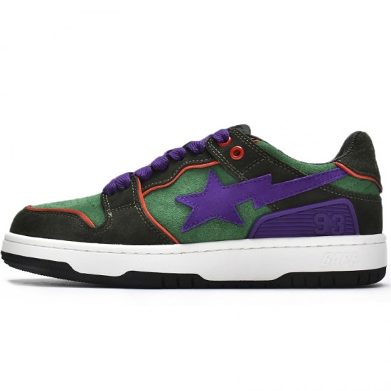 A Bathing Ape Sk8 Low Black Grey Purple Women Men Sneaker