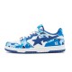 A Bathing Ape Sk8 Low Blue White Deep Blue Women Men Sneaker