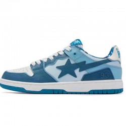 A Bathing Ape Sk8 Low Ltblue White Women Men Sneaker