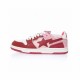 A Bathing Ape Sk8 Low Red White Women Men Sneaker