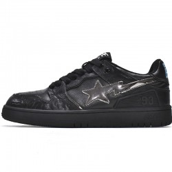 A Bathing Ape Sk8 Low Silver Black Women Men Sneaker