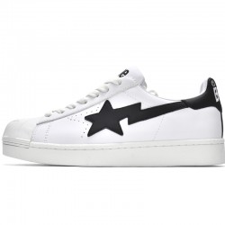 A Bathing Ape Sk8 Low White Black Women Men Sneaker