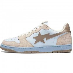 A Bathing Ape Sk8 Low White Brown Khaki Women Men Sneaker