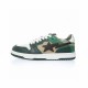 A Bathing Ape Sk8 Low White Green Brown Women Men Sneaker