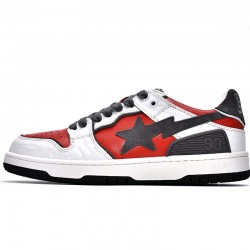 A Bathing Ape Sk8 Low White Red Grey Women Men Sneaker