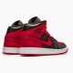 Nike Air Jordan 1 Mid Banned 2020 554724 074 Black University Red Black Whi AJ1