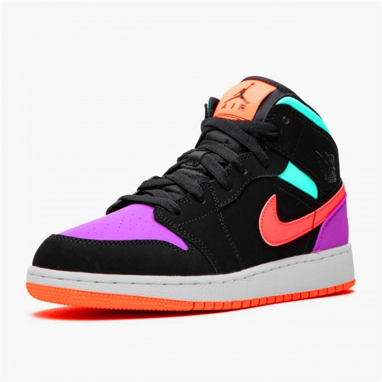 Nike Air Jordan 1 Mid Candy BlackTotal Orange 554725 083 AJ1