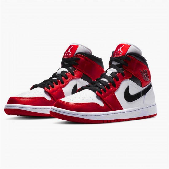Nike Air Jordan 1 Mid Chicago 2020 WhiteGym Red Black 554724 173 AJ1 Sneakers