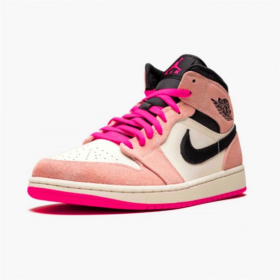 Nike Air Jordan 1 Mid Crimson Tint Crimson TintHyper Pink Black 852542 801 AJ1 Sneakers